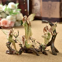 forest angel resin elf decor flower fairy garden crafts miniature figurines modern desk living room home decoration accessories