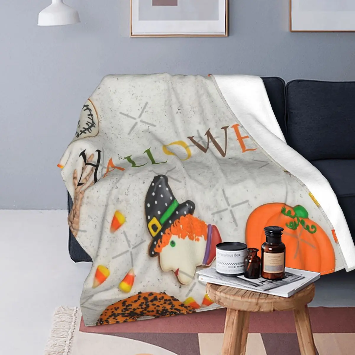 

Manta con capucha para Halloween, cubrecama de 14 pulgadas, manta a cuadros para cama, manta de Anime, colcha de verano