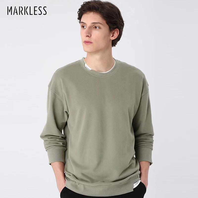 Мужская повседневная хлопковая толстовка с круглым вырезом | одежда