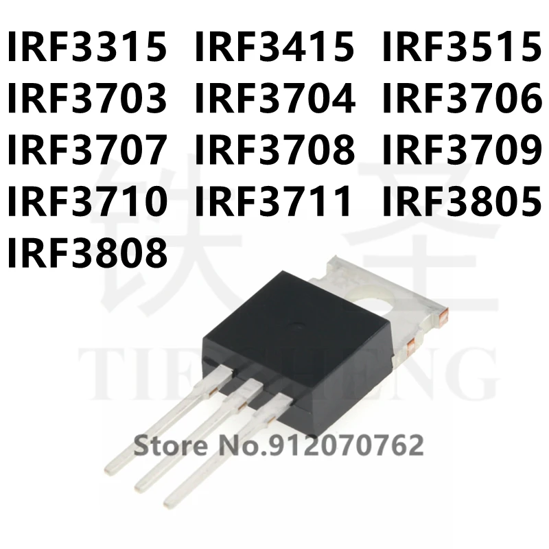 10 шт./лот IRF3315 IRF3415 IRF3515 IRF3703 IRF3704 IRF3706 IRF3707 IRF3708 IRF3709 IRF3710 IRF3711 IRF3805 IRF3808 TO-220 - купить по