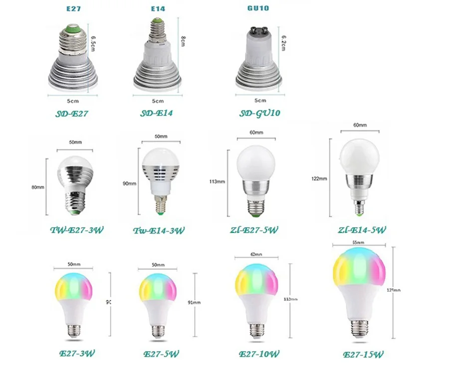 10 Вт 15 Вт Led 16 цветов Изменение RGB цвет лампа светильник E14 E27 лампа домашний декоративный прожектор с пультом дистанционного управления