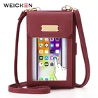 WEICHEN прозрачные сенсорные карманы для телефона маленькие сумки на плечо для женщин дизайнерская женская сумка через плечо из искусственной кожи женский кошелек