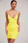 Женское облегающее мини-платье Ciemiili, желтое элегантное вечернее платье на тонких бретелях в стиле Звезд, для клуба, для вечерние ета, 2021