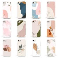 art abstract geometry leaves phone case candy color for iphone 6 6s 7 8 11 12 xs x se 2020 xr mini pro plus max mobile bags