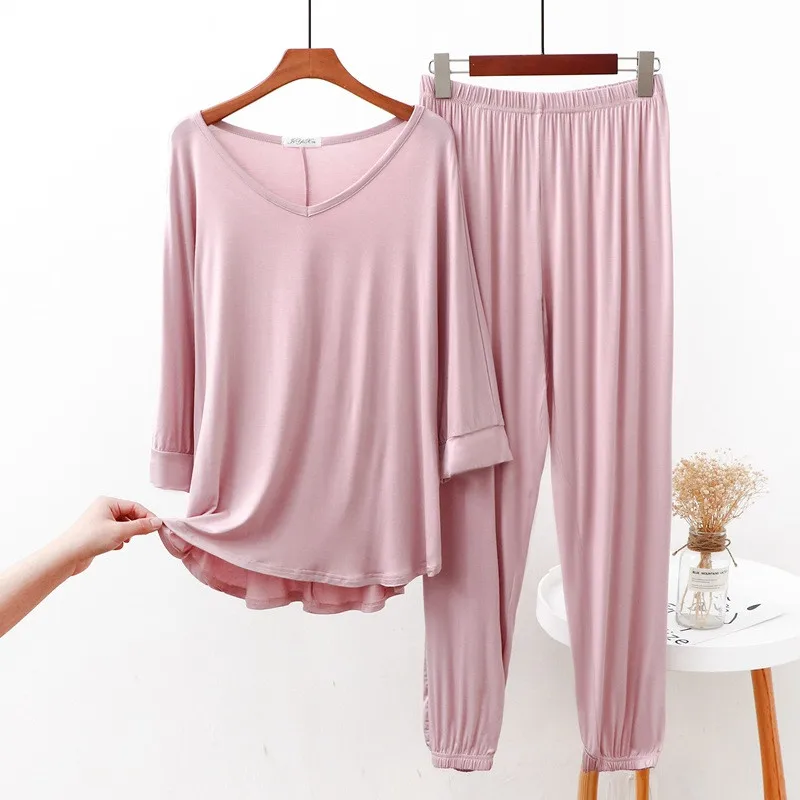 Новинка 2021 летняя домашняя одежда для женщин Весенняя Модальная Пижама костюм