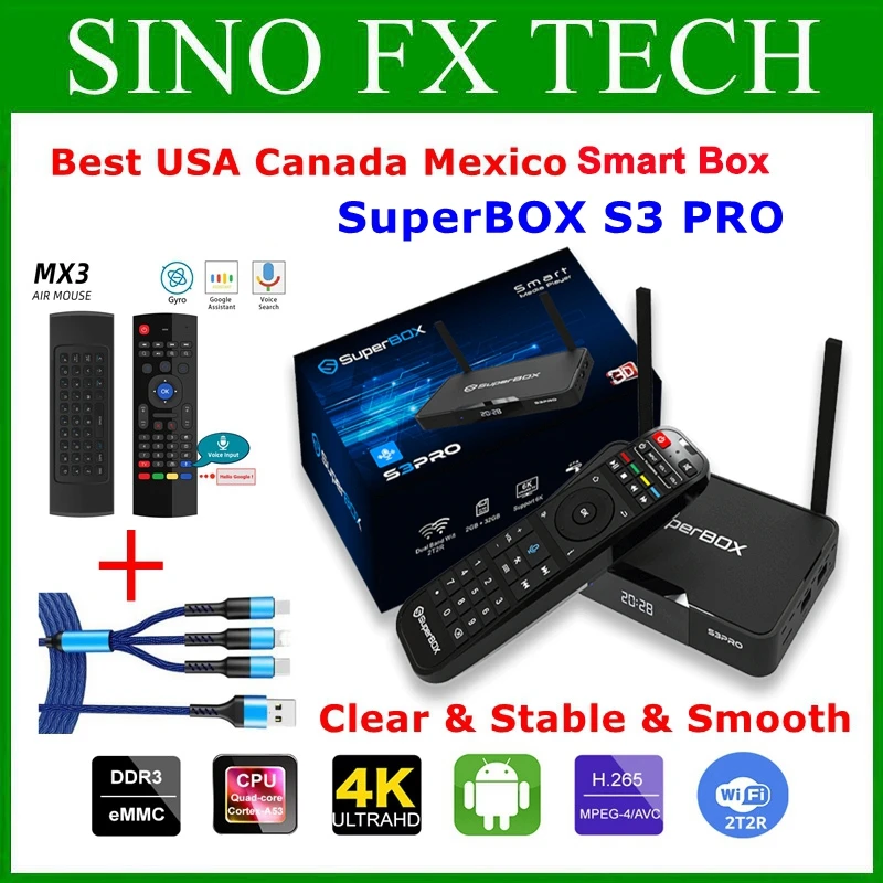 

[Genuine]2022 New Superbox S3 PRO the best English Android 9.0 smart box 2GB32GB hot in USA Canada Mexico Europe Superbox S2 PRO