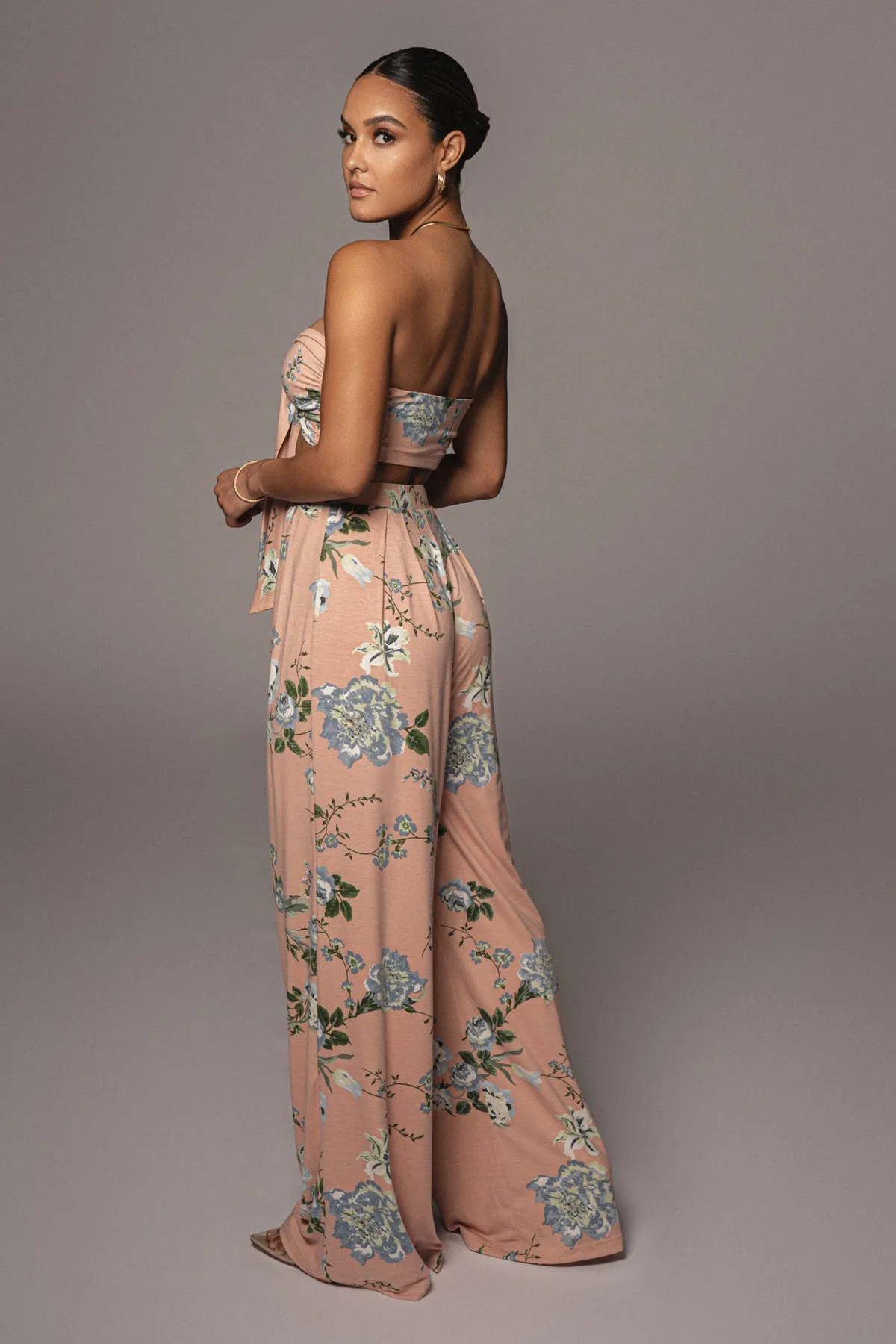 

4 Colors Women Sexy Floral Printed Off Shoulder Tube Top Pants Sets Jumpsuits Casual Elegant High Waist Streetwear Vacation Suit