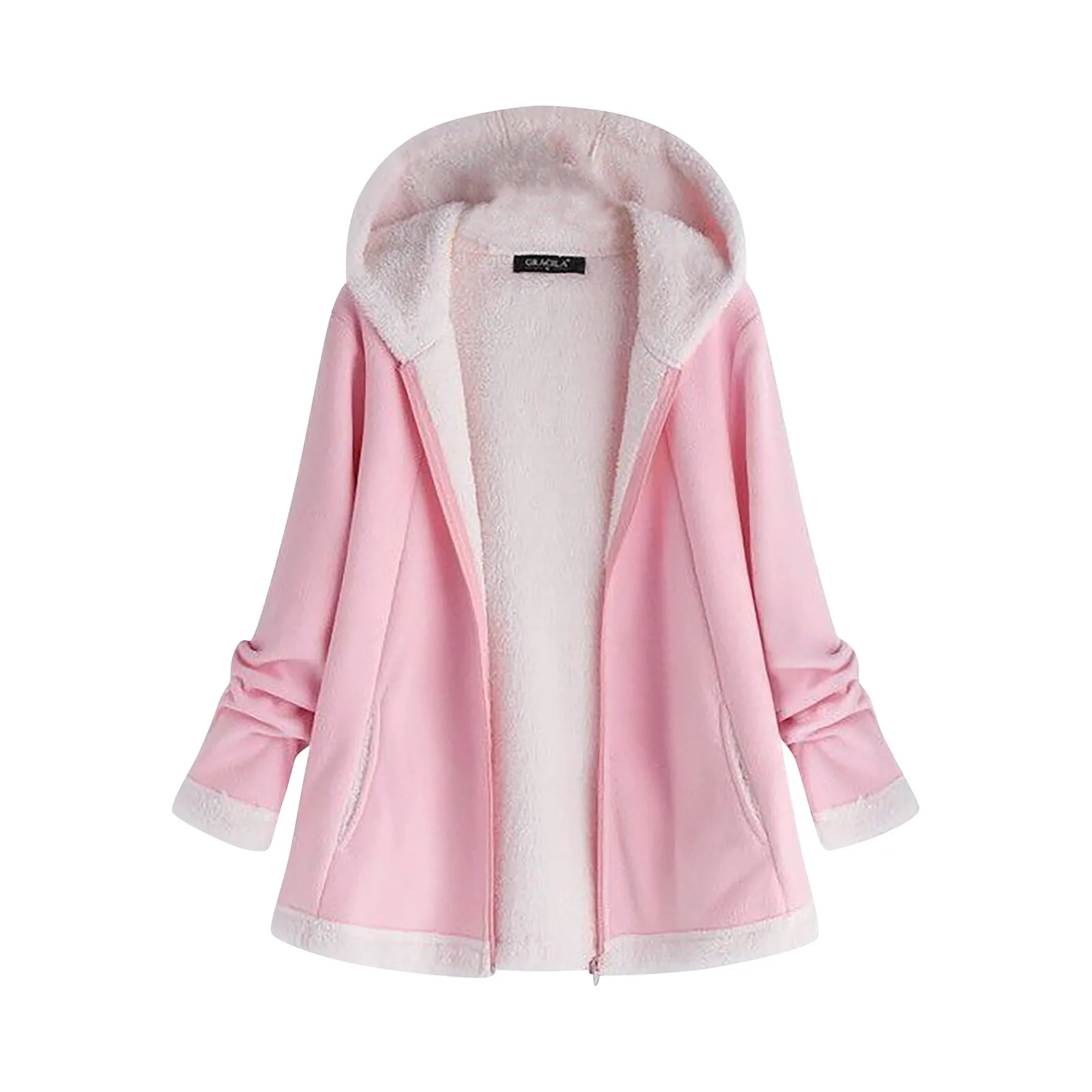 

Women Parkas 2021 Winter Plush Coat Fashion Hooded Jackets Casual Oversized Fur Warm Ladies Parka Jackets Coats