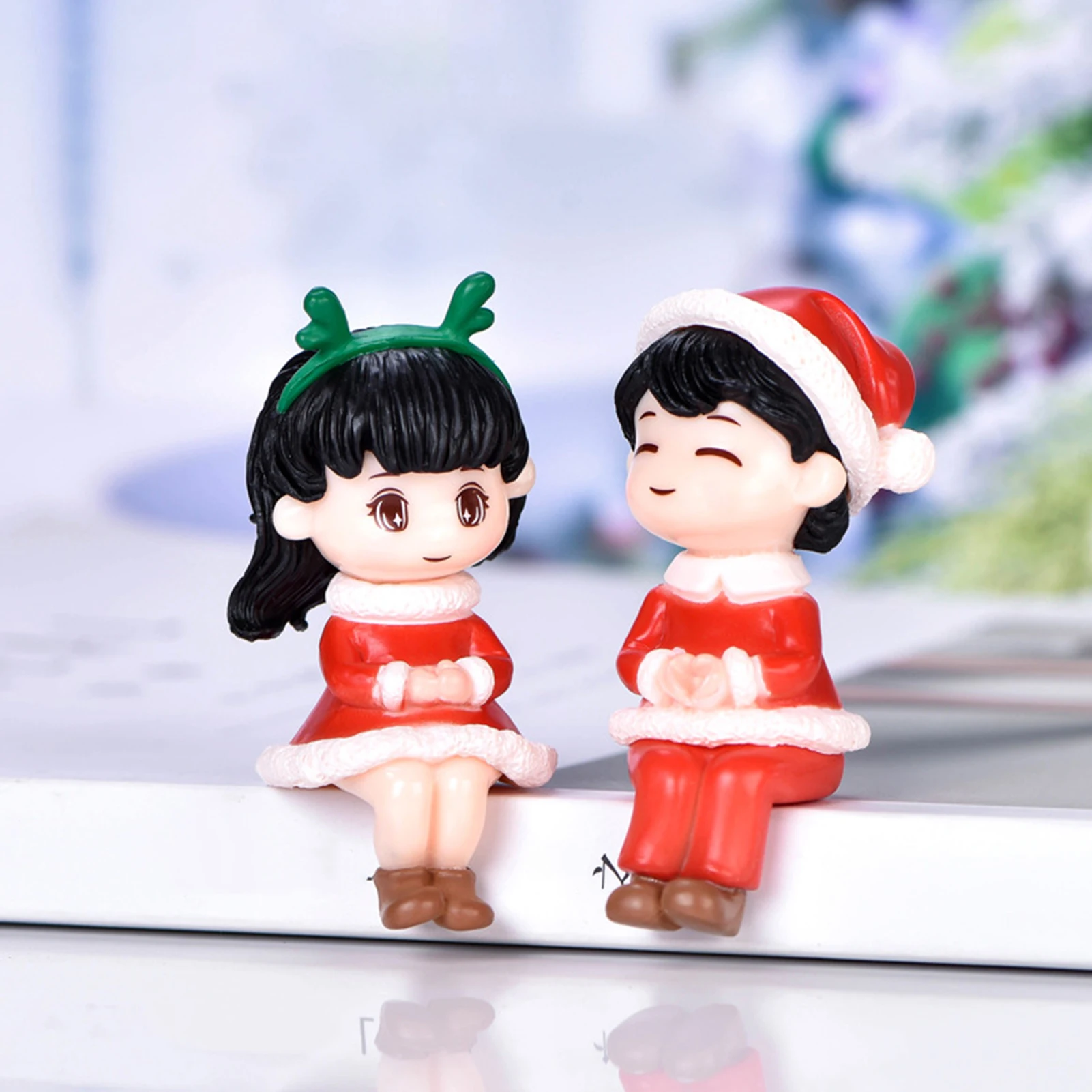 2 шт. Рождественская Сидящая пара с рождественской шляпой дизайнерский