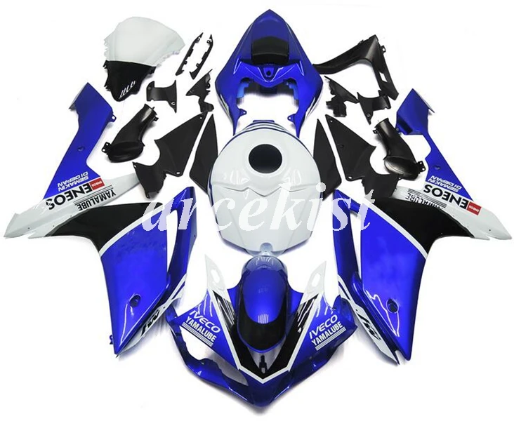 

Top Injection mold New ABS Motorcycle Full Tank cover Fairings Kit Fit for YAMAHA YZF-R1 2007 2008 07 08 Body set blue white