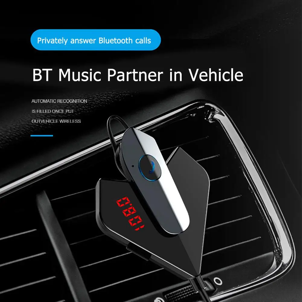 

Car Kit Bluetooth FM Transmitter In Ear Design More Comfortable Wear Handsfree Calling MP3 Audio Player USB Charger