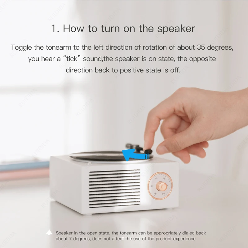 Беспроводной стерео проигрыватель записей музыкальная шкатулка в стиле ретро