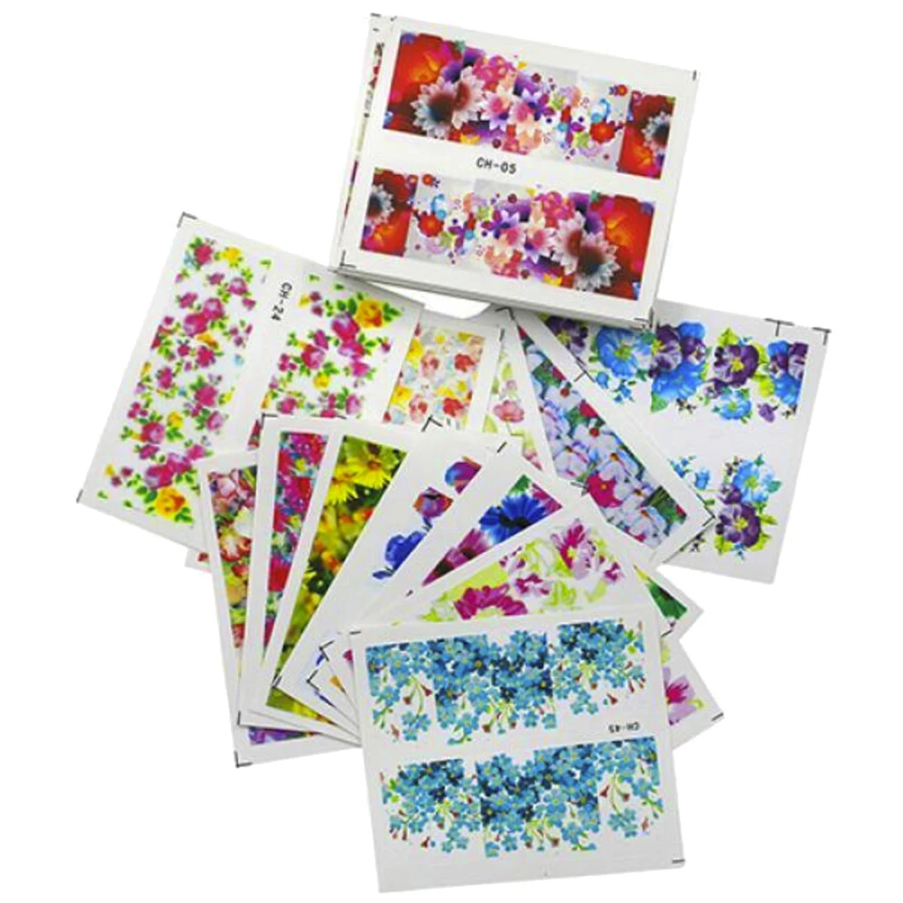 50 листов водные наклейки Временные татуировки DIY ногтей Советы Маникюр случайный