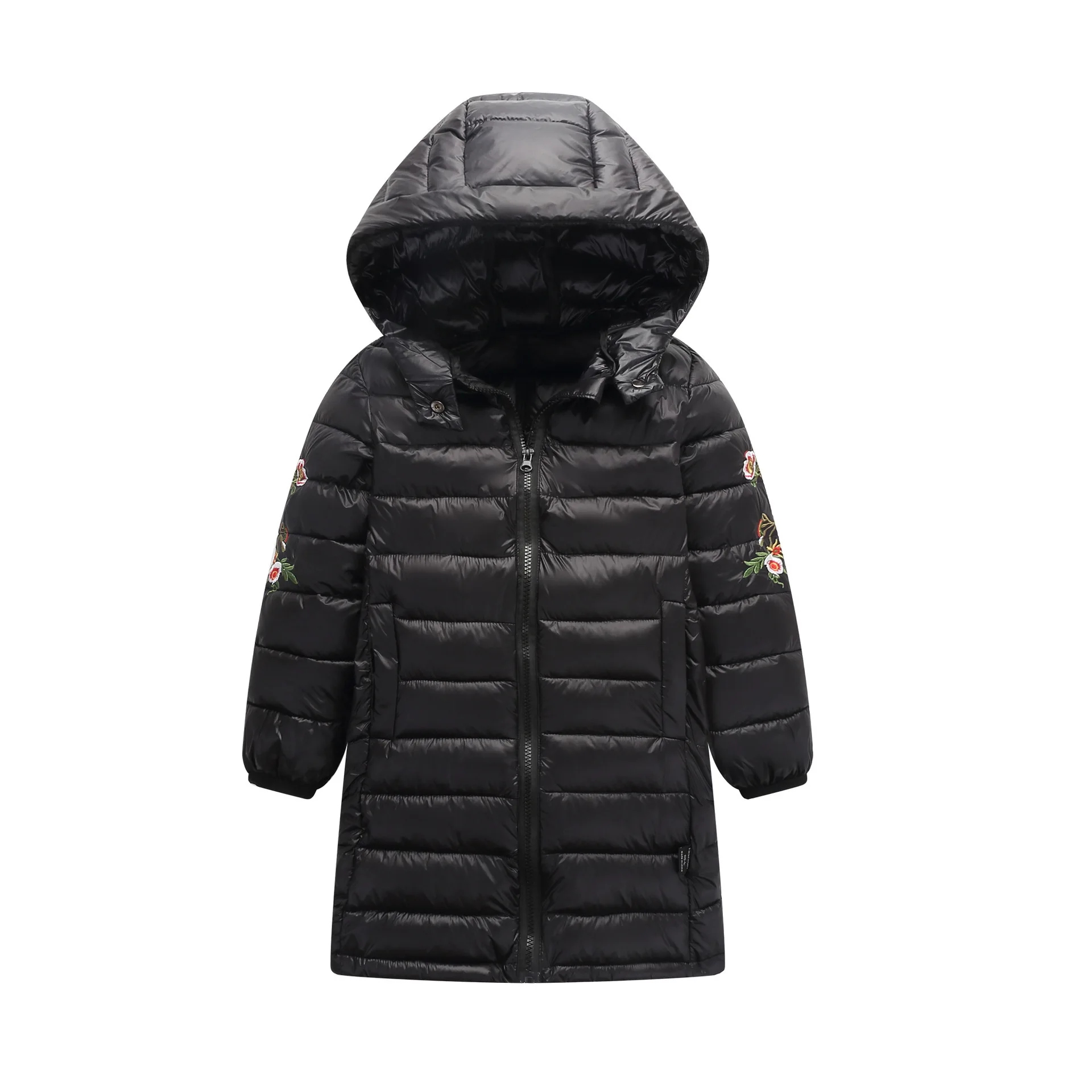 FC605-Black Зимняя куртка с хлопковой подкладкой для девочек 3, 7, 9, 10 лет, Модное детское пальто для мальчиков, Детская верхняя одежда, теплая куртка для малышей, детская одежда - Цвет: FC605-Black
