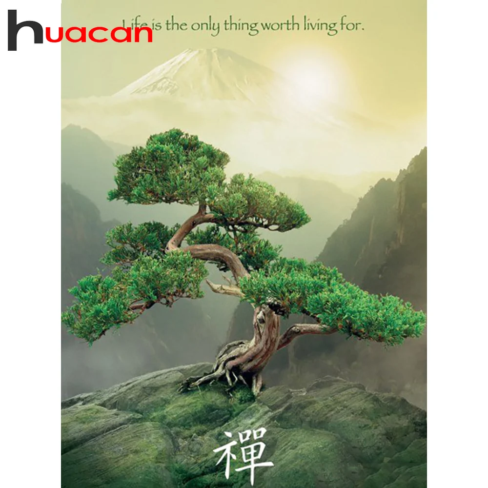 Huacan алмазная вышивка древо пейзаж мозаика природа картины гора из страз