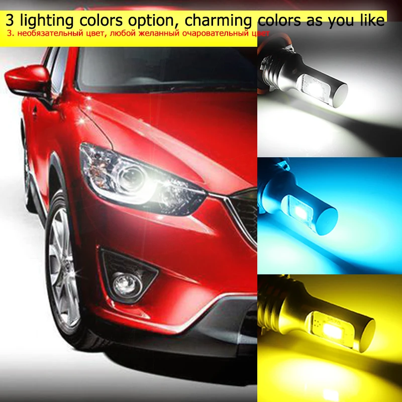 iJDM HID White No Error Canbus P13W SH24W LED Bulbs for Mazda CX5 CX-5 2013 2014 2015 Driving DRL Daytime Running Light Lamp | Автомобили