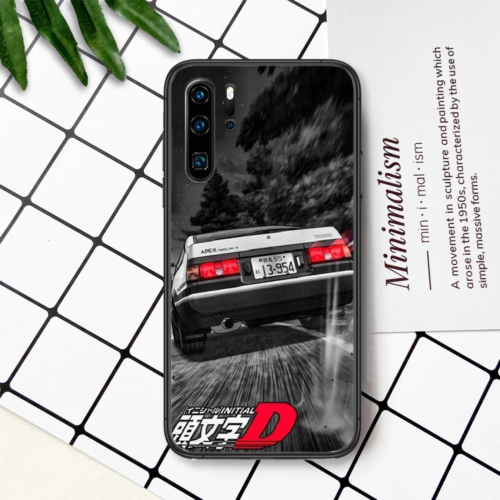 

JDM AE86 Initial D Anime Phone Case For Huawei P Mate Smart 10 20 30 40 Lite Z 2019 Pro black Coque Soft Cell Fashion Funda 3D