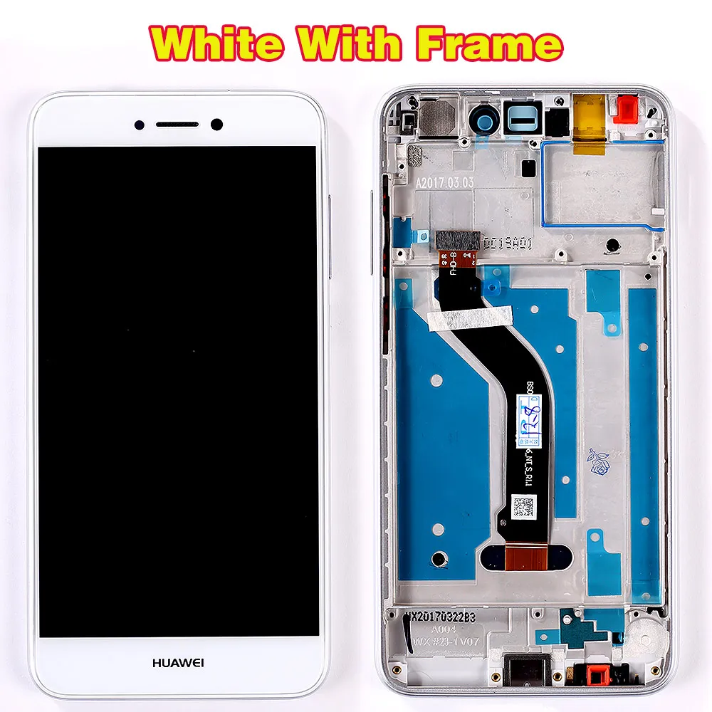 Huawei Honor 8 lite ЖК-дисплей PRA-TL10 PRA LX1 LX3 сенсорный экран 5,2 дюймов дигитайзер сборка рамка с бесплатными инструментами стеклянная пленка - Цвет: White With Frame