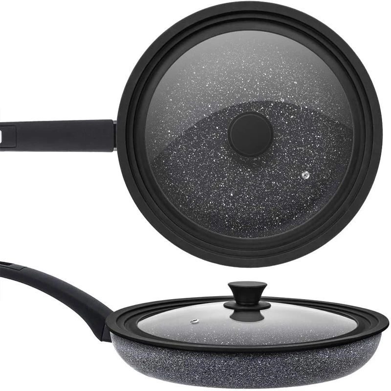 

Multifunctional Tempered Glass Lid Pot Explosion-Proof Drop-Proof Visualization Silicone Edge Kitchen Utensils Cookware Parts