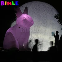 popular outdoor white giant inflatable rabbit with led light inflatable easter bunny for festival decoration