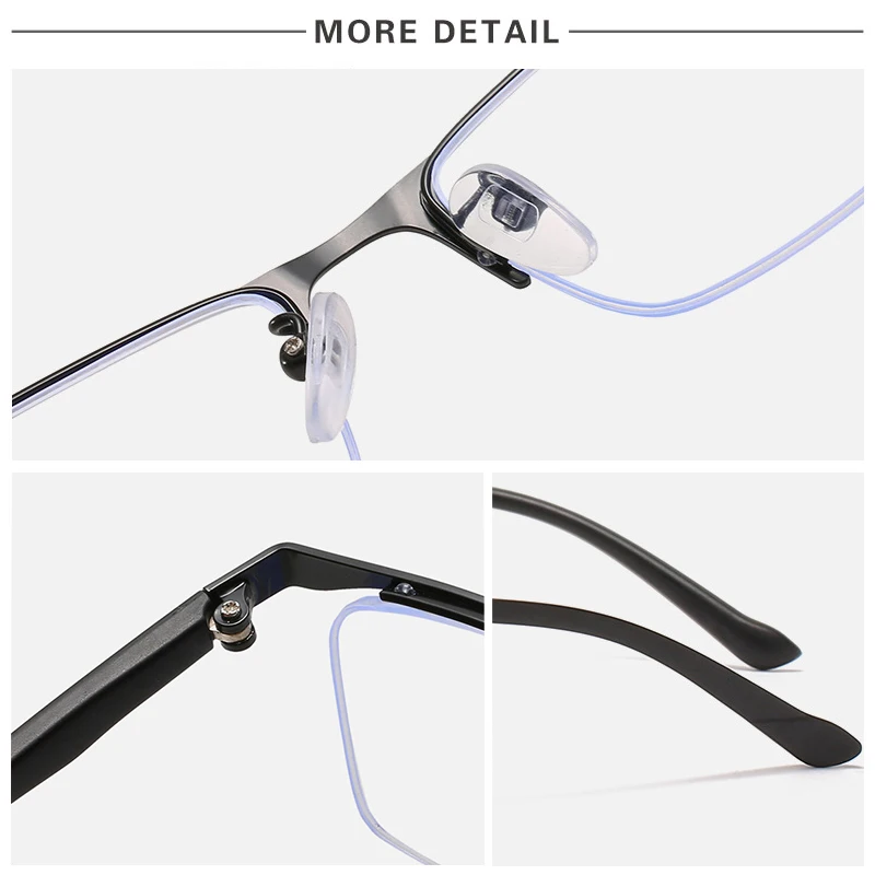 Очки в полуоправе для близорукости мужчин и женщин металлические ретро оправа