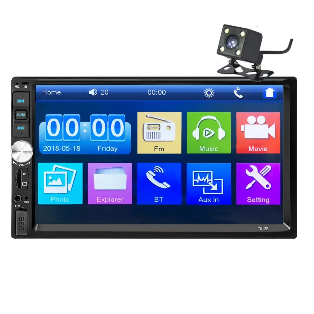 

2 din car radio coche recorder Bluetooth 2din 12v Player 7" HD Touch Screen MP3 MP5 auto Audio Stereo TF USB FM Autoradio 7012b