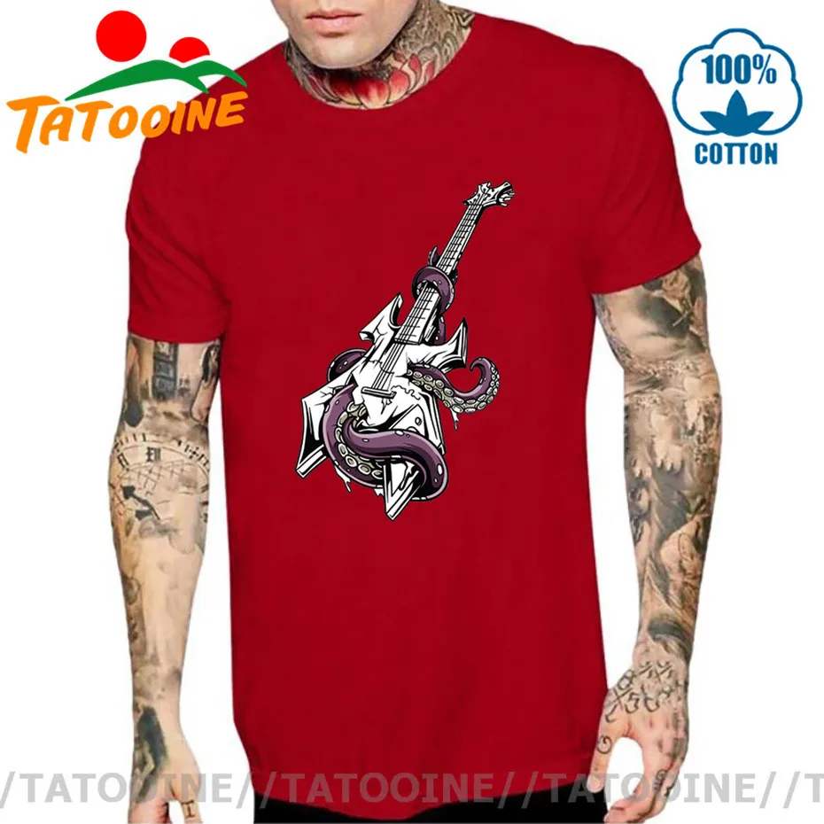 Tatooine забавная женская футболка с рисунком гитары осьминога Мужская в стиле