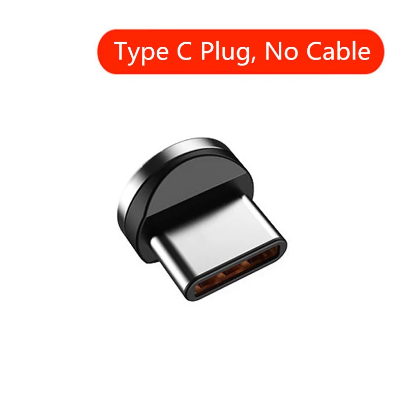 Type C Plug No Cable Магнитный зарядный кабель типа L, Micro usb type C, 8-контактный кабель для USB шнура для мобильного телефона, магнитное зарядное устройство на 90 градусов для iPhone X 8 7 - Цвет: Type C Plug No Cable