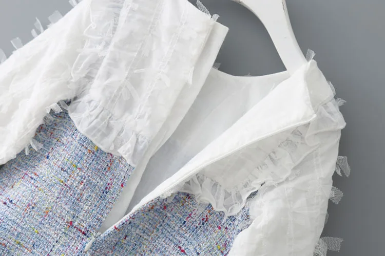 Осенние детские младенцы оборками милый вязаный с бантом трикотажная одежда в