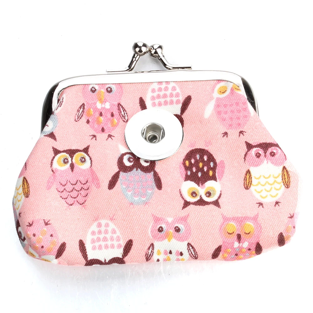 Модная сумка 18 мм на кнопках ювелирные изделия Сова кошельки для монет маленькие