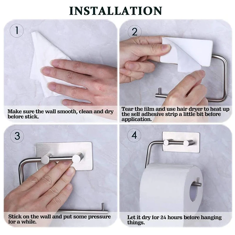 

Toilet Roll Holder Without Drilling - Self-Adhesive Toilet Roll Holder, Toilet Roll Holder, Toilet Roll Holder