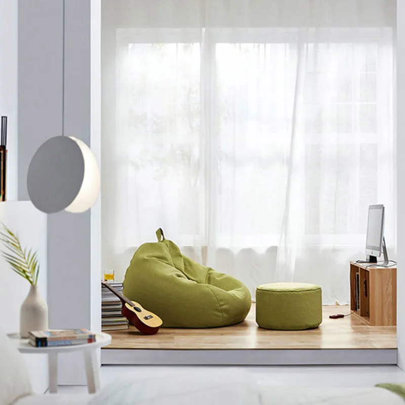 Новые чехлы для диванов Lazy Bean Bag стулья без наполнителя из льняной ткани мешок