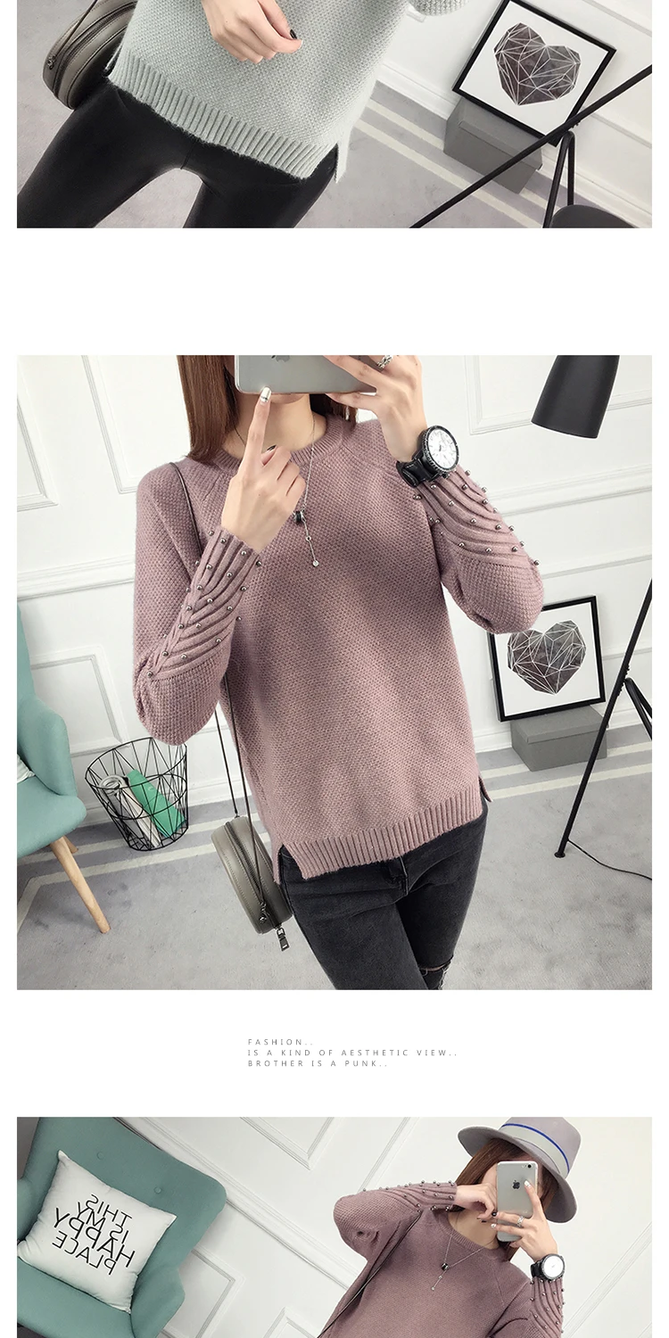 OHCLOTHING новая весна корейский короткие универсальные зимний свитер вязаная рубашка с длинными рукавами и свободные женские