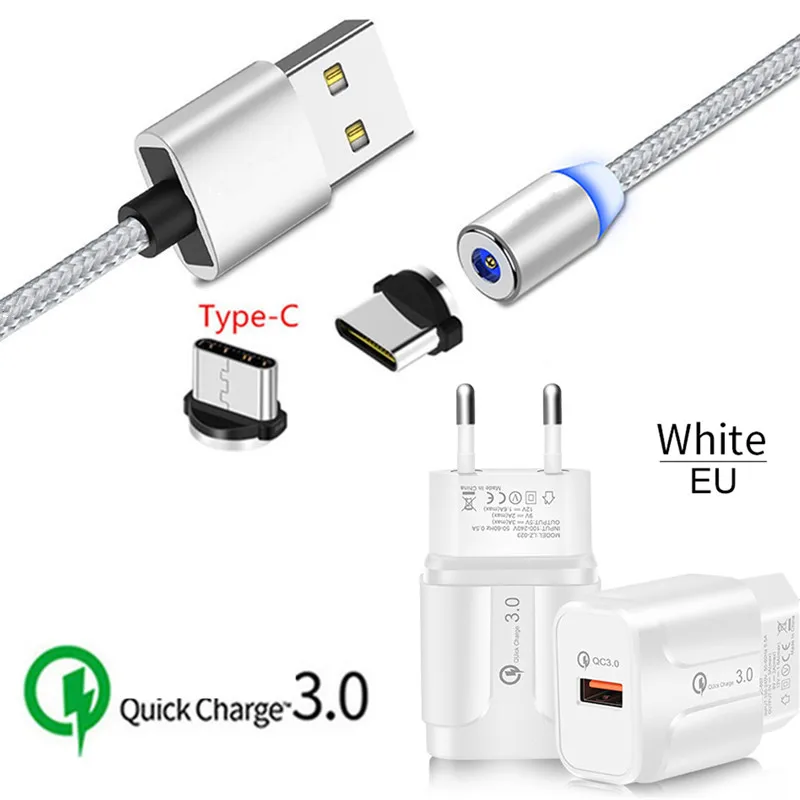 Магнитный зарядный кабель USB Type C для Xiaomi Mi 9 Redmi Note 7 8 Samsung A5 2017 A70 M30s Google Pixel 4 3 2 XLQC 0 быстрое зарядное