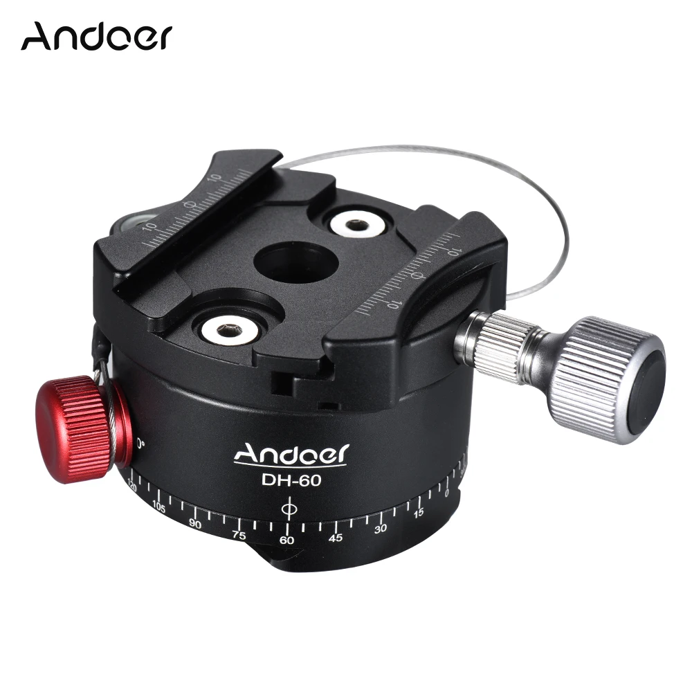 

Andoer DH-60 панорамная шаровая Головка штатива индексация ротатор HDR алюминиевый сплав Макс. 33 фунта для Canon Nikon sony DSLR камеры