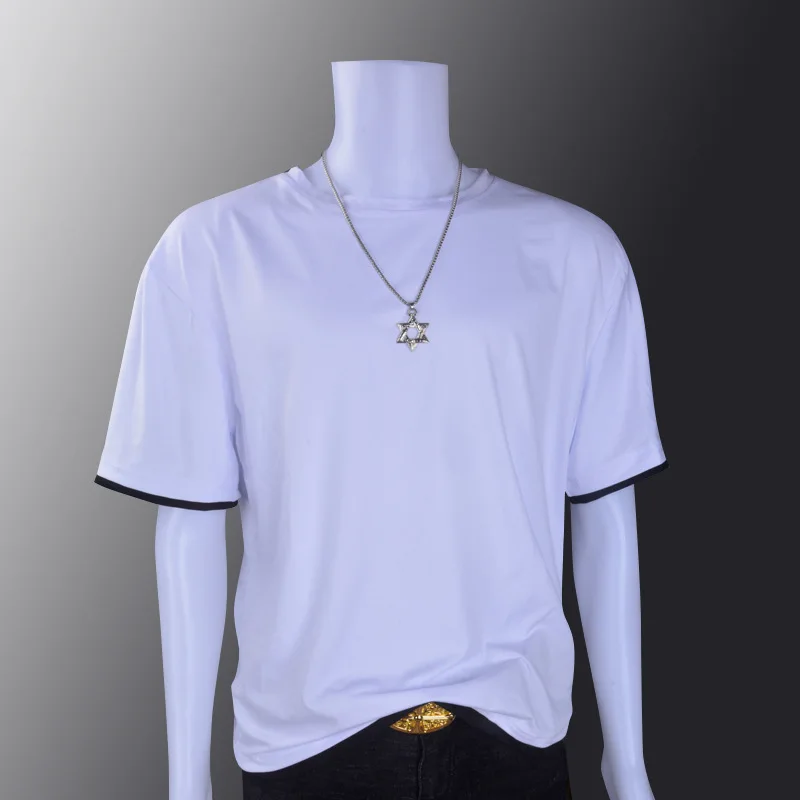 

New men's T-shirt with short sleeves man pure color T-shirt man
