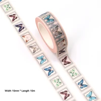 1pc 15mm10m colorful butterfly postage stamp washi tape masking tapes decorative stickers diy stationery school supplies