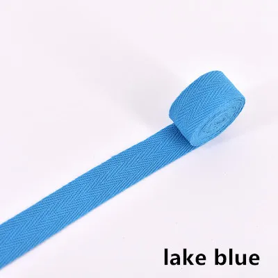 lake blue 20 мм) цветная елочка/хлопчатобумажная лента с саржевым переплетением/хлопчатобумажная тесьма/косой привязки ленты, 50 м/рулон - Цвет: lake blue