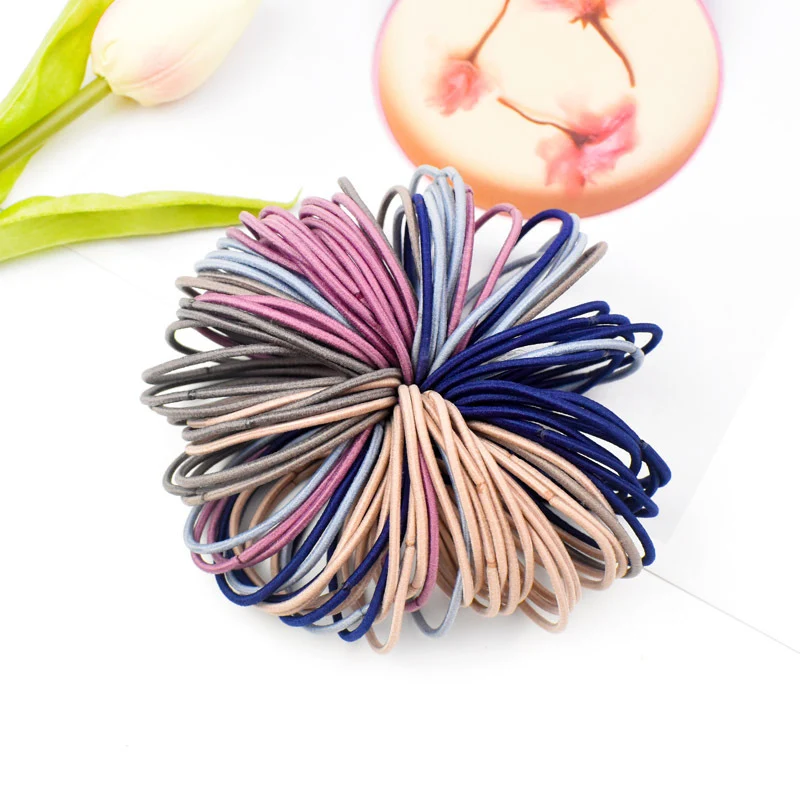 100 шт./компл. Детская резинка простая летняя для волос девочек держатель конского