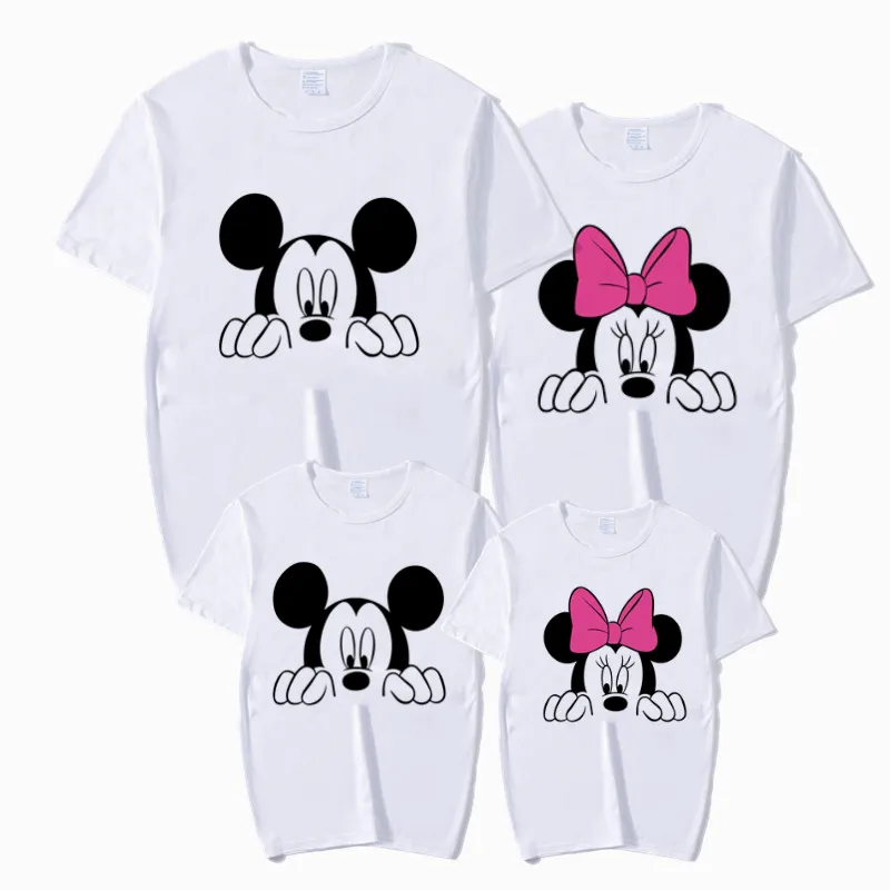 Одинаковые комплекты для всей семьи с забавным принтом мыши футболка мама папа