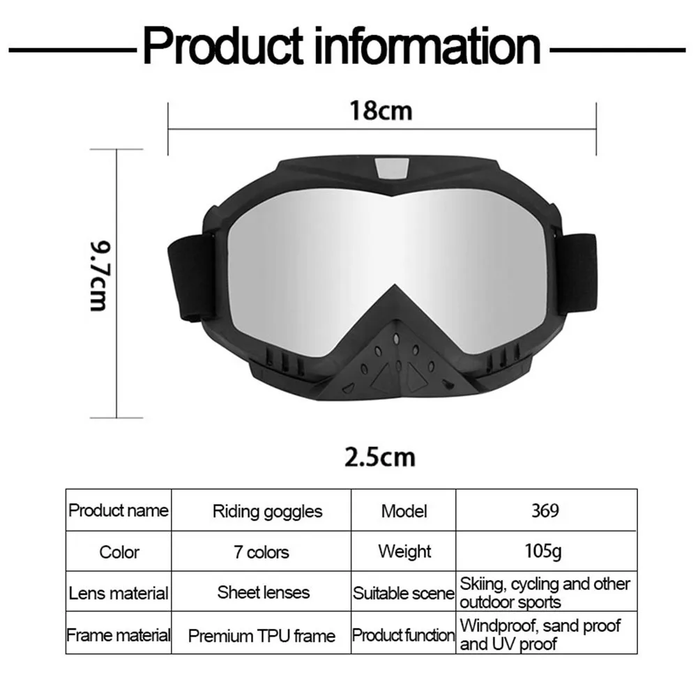 

Windproof Motorcycle Goggles ATV Dirt Bikefor Outdoor Sport Off-Road Skiing Cycling Motocross Bike Racing Gear Glasses