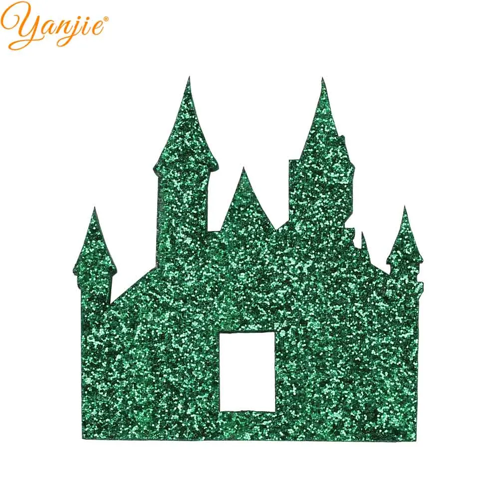 green 20 шт./лот Блестящий фетровый замок колодки для девочек Женская повязка для волос DIY аксессуары для волос массивные кожаные дети Хэллоуин вечерние головные уборы - Цвет: green
