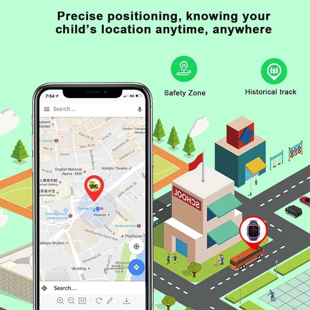 Детские Смарт часы Q19 с SIM картой водонепроницаемые детские двумя камерами для