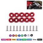 10 шт. Тюнинг автомобиля Универсальный шайба крыла бампер двигателя вогнутые jdm винты алюминиевые шайбы и M6 болт автомобильный винт RS-QRF002-TP