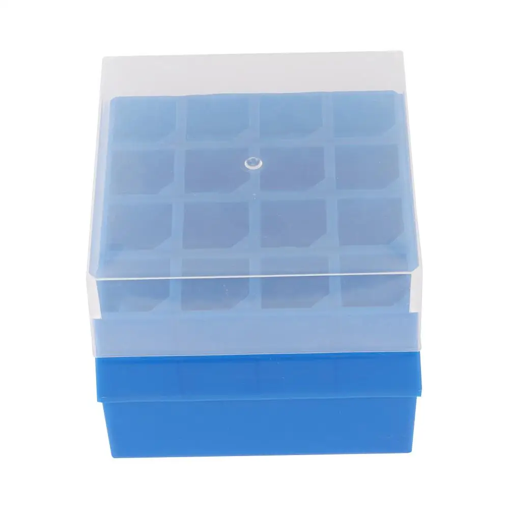 

Test Tubing Rack Holder With Clear Lid 16 Sockets 50ML Centrifuge Tube Rack Plastic Test Tubes Holder Laboratory Supplies