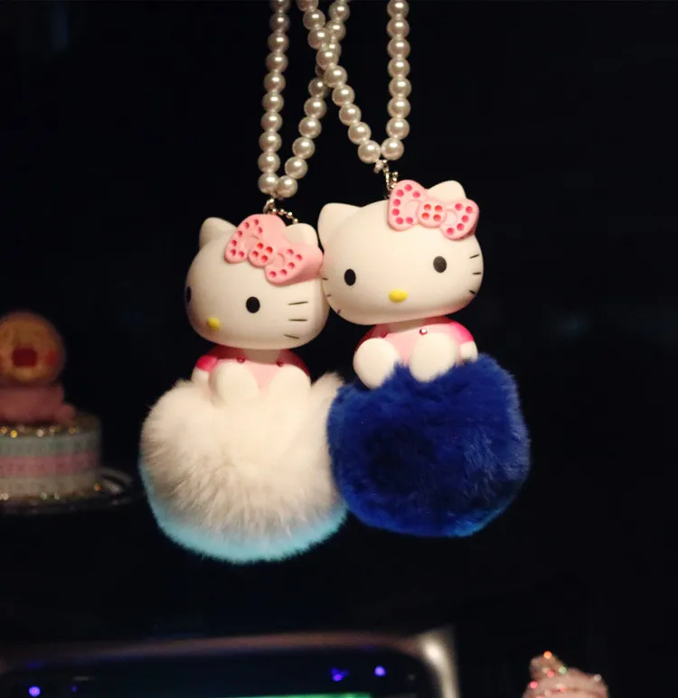 Милый Кот hello kitty брелоки КТ для автостайлинга Interio висячий брелок в виде кукол автомобиль шкентель стиля Висячие зеркало заднего вида