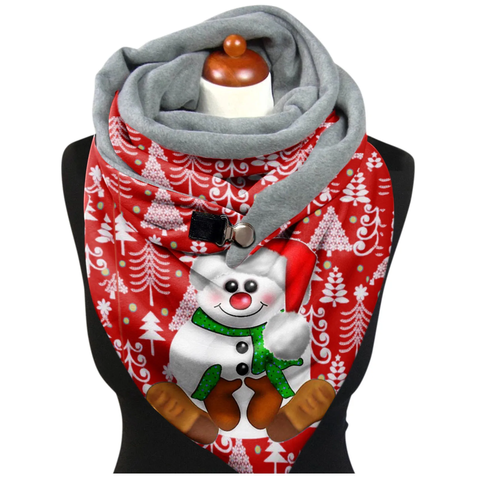 

Женский модный шарф, шарфы с рождественским принтом, хиджабы, Женская многофункциональная шаль, шарф, Женский мягкий шарф на пуговицах