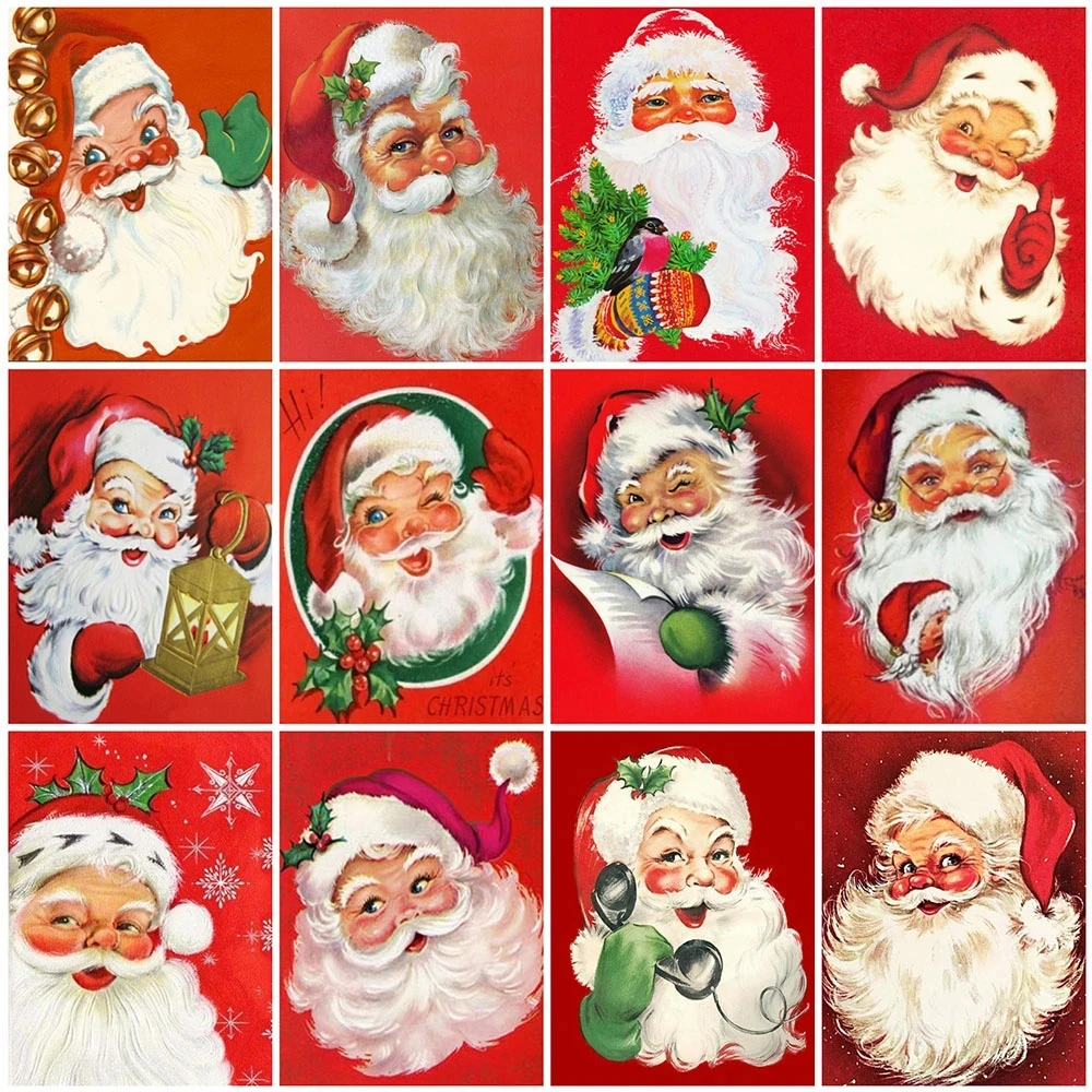 

5D Diy Diamond Painting Santa Claus Craft Kit Full Square Drill 3D Diamond Embroidery Cartoon Handmade Gift Christmas Home Decor