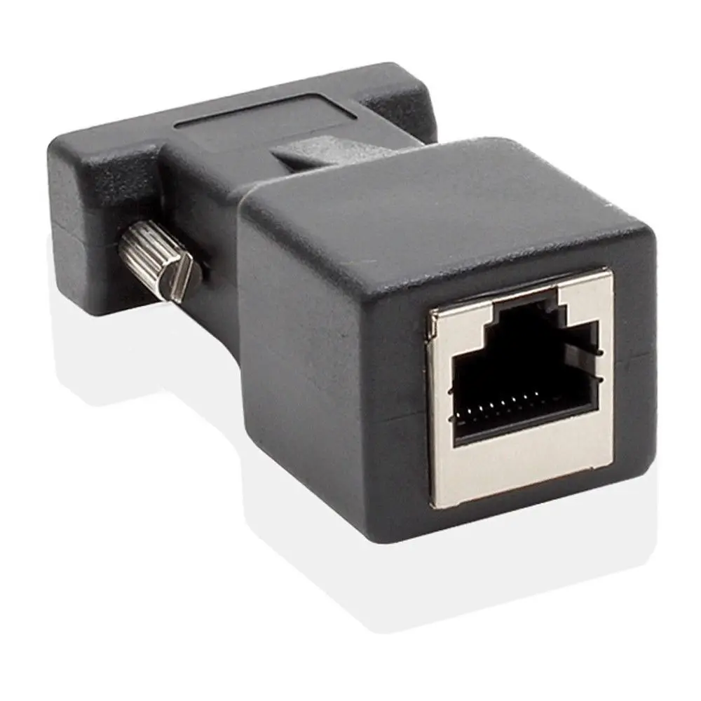 Переходник с RJ45 на RS232 DB9 9 контактный последовательный разъем штекер гнездо Cat5e/6