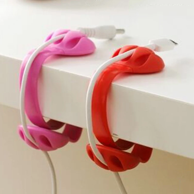 

Silicone Cable Holder Protector Management Organizer Finishing Desktop Plug Long PP Wire Fixing Clip Power Cord Winder